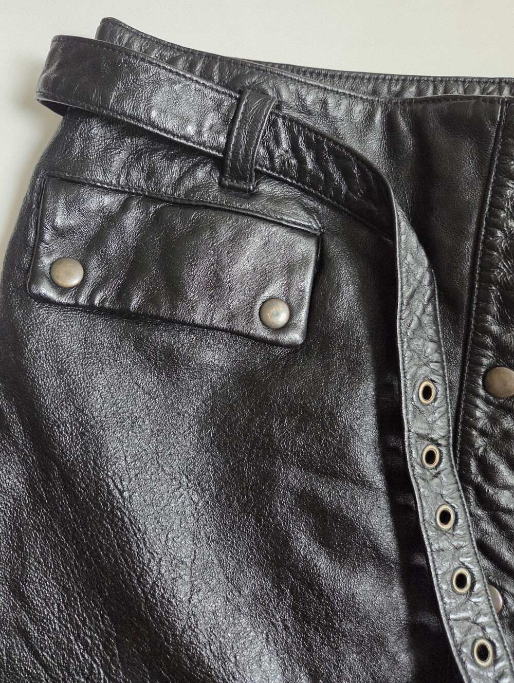 Vintage DKNY | Leather Utility Skirt - Picture 8 of 15